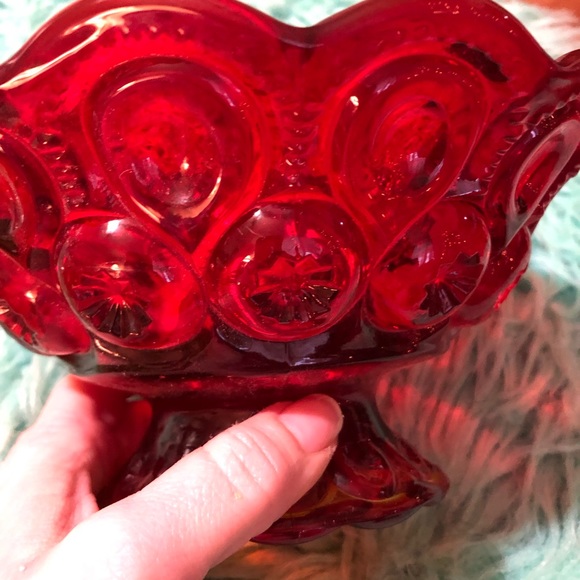 Vintage moon and stars ruby colored dish - Picture 4 of 4